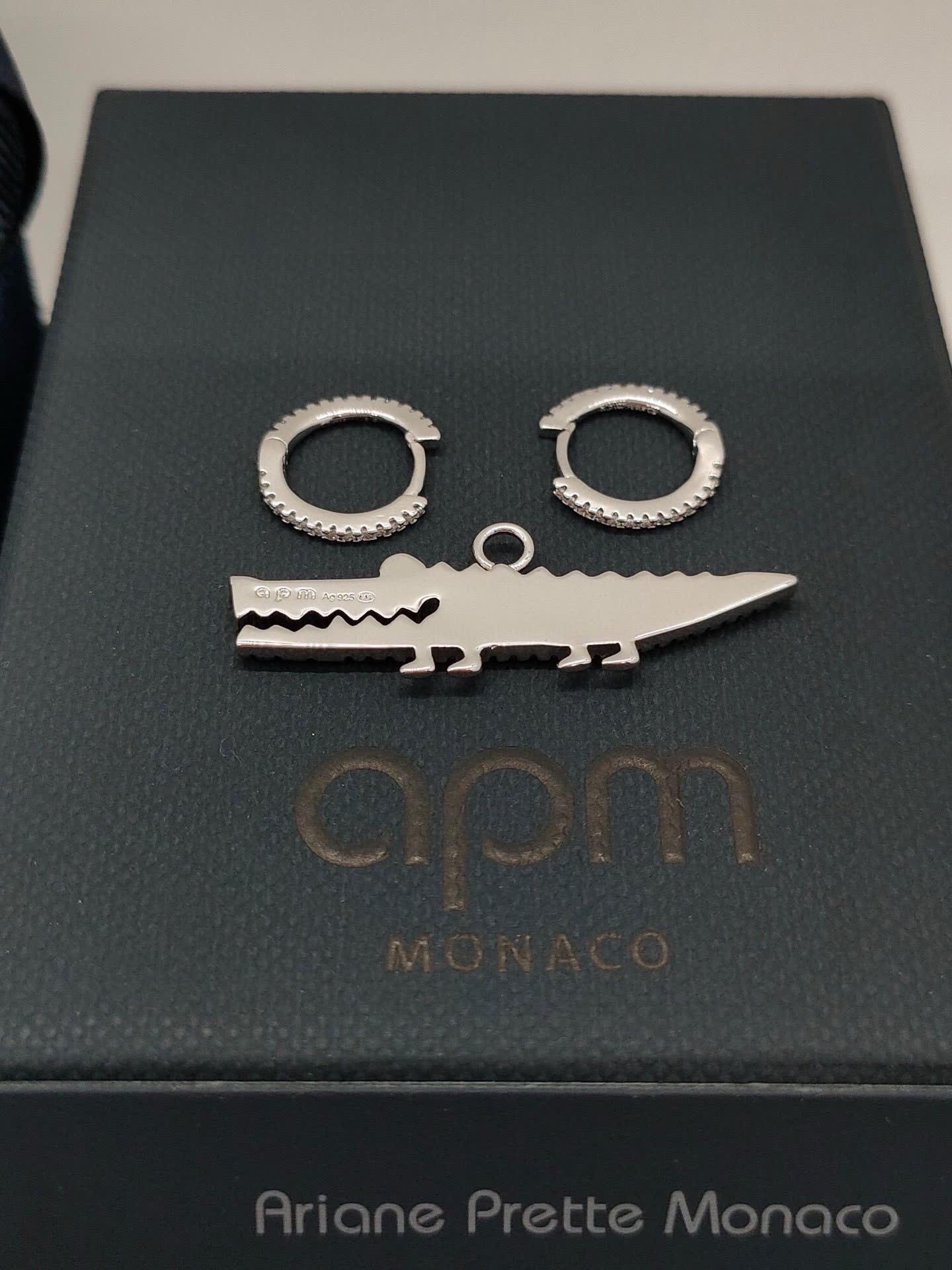 APM Monaco Emerald Crocodile Earrings